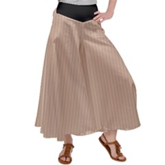 Toasted Almond & Black - Satin Palazzo Pants by FashionLane