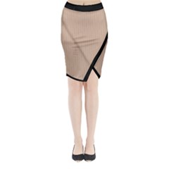 Toasted Almond & Black - Midi Wrap Pencil Skirt by FashionLane