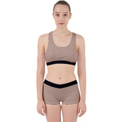 Toasted Almond & Black - Work It Out Gym Set by FashionLane