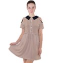 Toasted Almond & Black - Short Sleeve Shoulder Cut Out Dress  View1