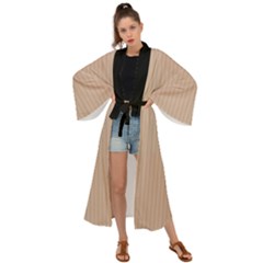 Toasted Almond & Black - Maxi Kimono by FashionLane