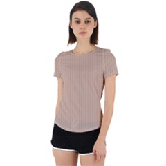 Toasted Almond & Black - Back Cut Out Sport Tee by FashionLane