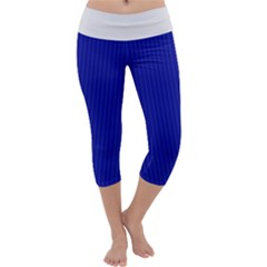 Admiral Blue & White - Capri Yoga Leggings by FashionLane