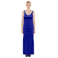 Admiral Blue & White - Thigh Split Maxi Dress