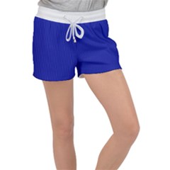 Admiral Blue & White - Velour Lounge Shorts by FashionLane