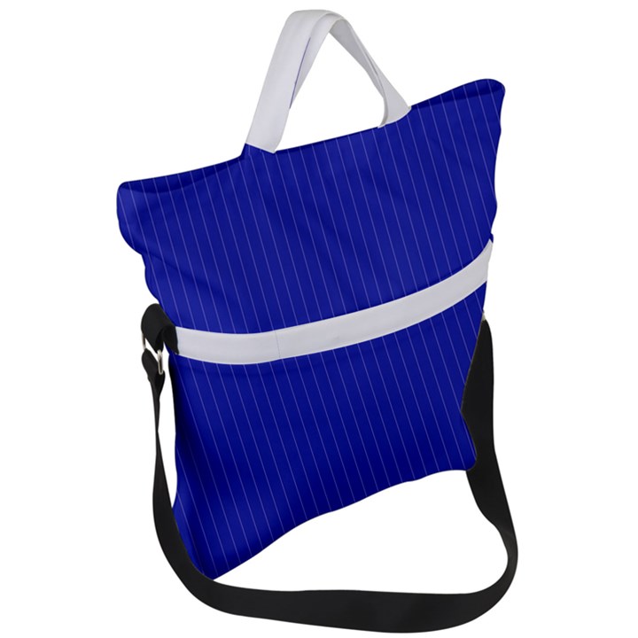 Admiral Blue & White - Fold Over Handle Tote Bag