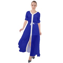 Admiral Blue & White - Waist Tie Boho Maxi Dress