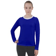 Admiral Blue & White - Women s Pique Long Sleeve Tee