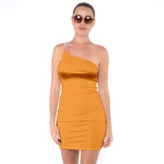 Apricot Orange & White - One Soulder Bodycon Dress by FashionLane