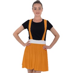 Apricot Orange & White - Velvet Suspender Skater Skirt by FashionLane