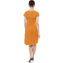 Apricot Orange & White - Cap Sleeve Midi Dress View2