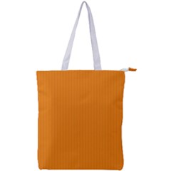 Apricot Orange & White - Double Zip Up Tote Bag by FashionLane