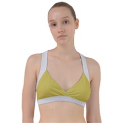 Ceylon Yellow & White - Sweetheart Sports Bra by FashionLane