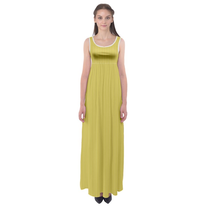 Ceylon Yellow & White - Empire Waist Maxi Dress