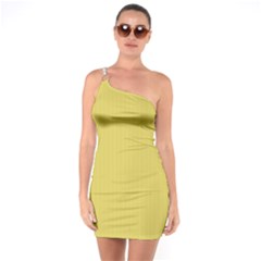 Ceylon Yellow & White - One Soulder Bodycon Dress by FashionLane