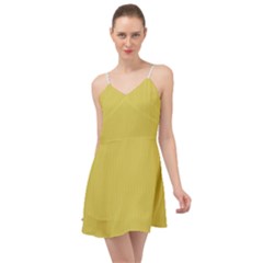 Ceylon Yellow & White - Summer Time Chiffon Dress by FashionLane