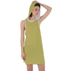 Ceylon Yellow & White - Racer Back Hoodie Dress by FashionLane