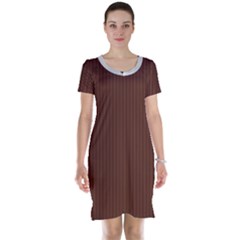 Emperador Brown & White - Short Sleeve Nightdress by FashionLane