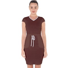 Emperador Brown & White - Capsleeve Drawstring Dress  by FashionLane