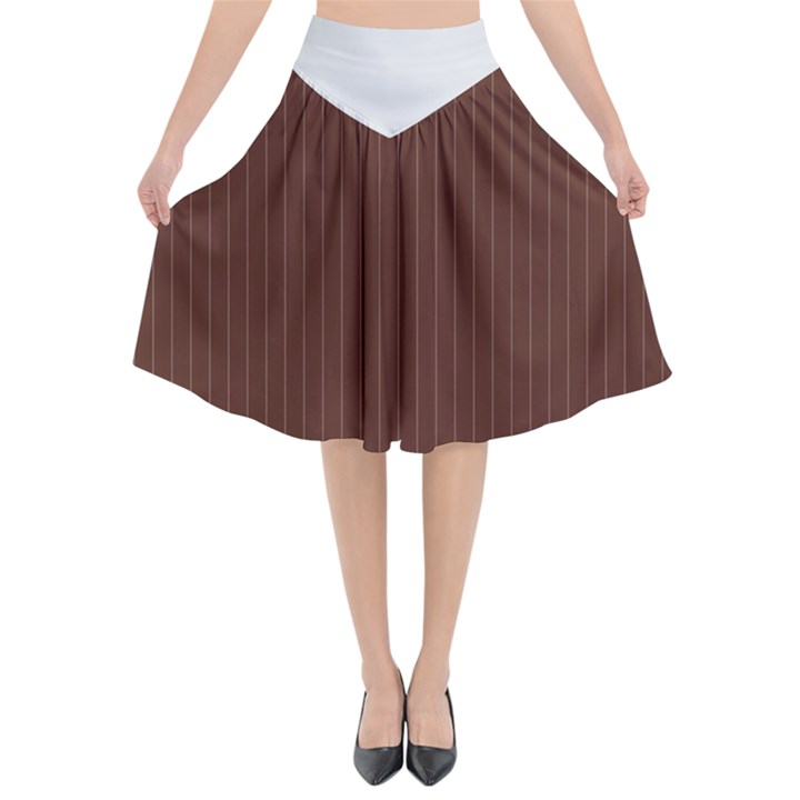 Emperador Brown & White - Flared Midi Skirt