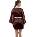 Emperador Brown & White - Long Sleeve Satin Kimono View2