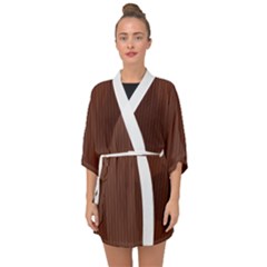 Emperador Brown & White - Half Sleeve Chiffon Kimono by FashionLane