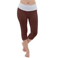 Emperador Brown & White - Lightweight Velour Capri Yoga Leggings by FashionLane