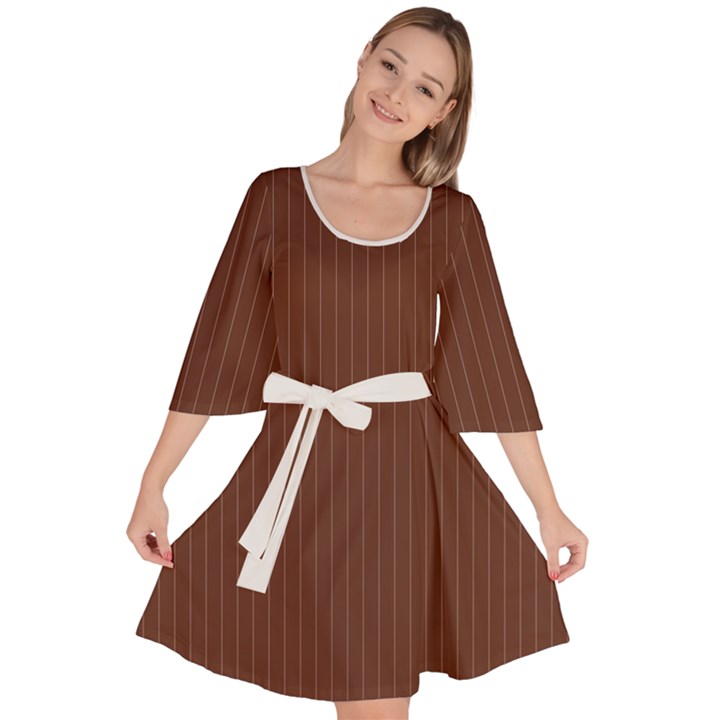 Emperador Brown & White - Velour Kimono Dress