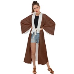 Emperador Brown & White - Maxi Kimono by FashionLane