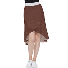 Emperador Brown & White - Frill Hi Low Chiffon Skirt by FashionLane