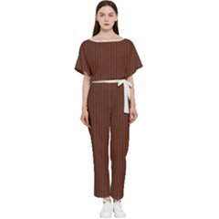 Emperador Brown & White - Batwing Lightweight Jumpsuit by FashionLane