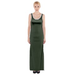 Kombu Green & White - Thigh Split Maxi Dress by FashionLane