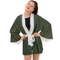 Kombu Green & White - Long Sleeve Kimono View1