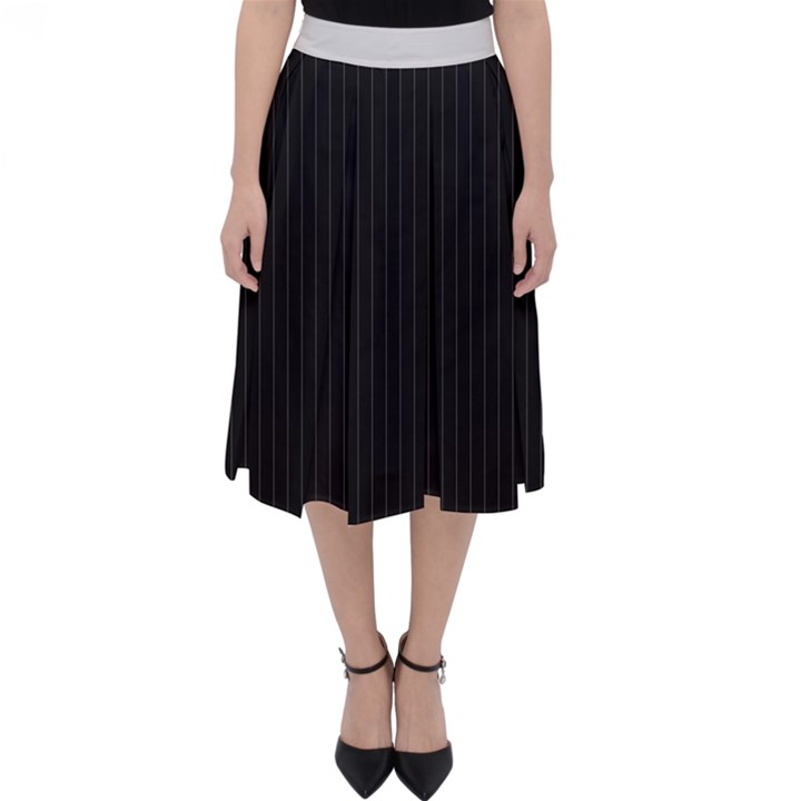 Midnight Black & White - Classic Midi Skirt