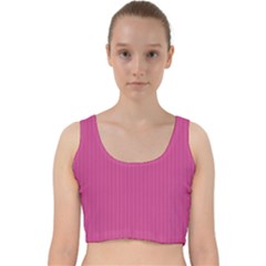 Smitten Pink & White - Velvet Racer Back Crop Top by FashionLane