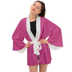 Smitten Pink & White - Long Sleeve Kimono by FashionLane