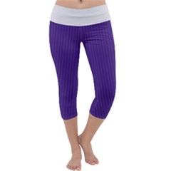 Spanish Violet & White - Capri Yoga Leggings by FashionLane