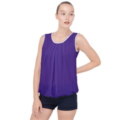 Spanish Violet & White - Bubble Hem Chiffon Tank Top by FashionLane