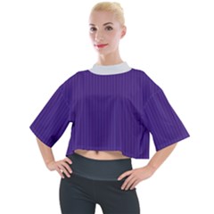 Spanish Violet & White - Mock Neck Tee by FashionLane