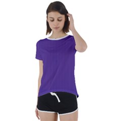 Spanish Violet & White - Short Sleeve Foldover Tee by FashionLane