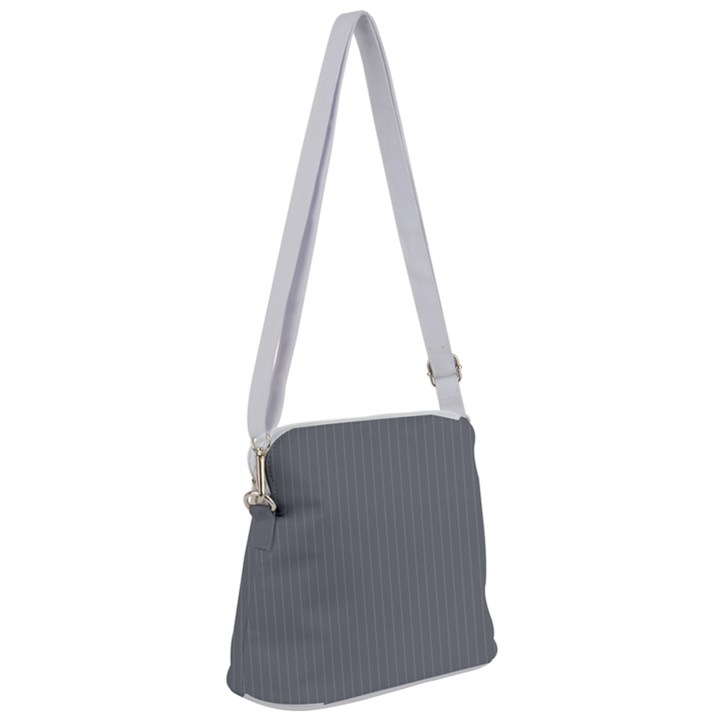 Steel Grey & White - Zipper Messenger Bag