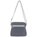 Steel Grey & White - Zipper Messenger Bag View3