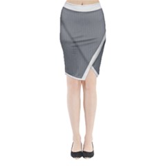 Steel Grey & White - Midi Wrap Pencil Skirt by FashionLane