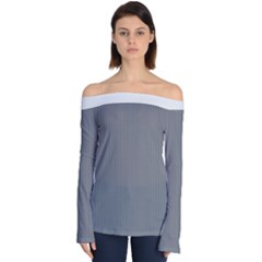 Steel Grey & White - Off Shoulder Long Sleeve Top by FashionLane