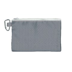 Steel Grey & White - Canvas Cosmetic Bag (medium) by FashionLane