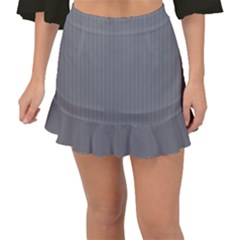 Steel Grey & White - Fishtail Mini Chiffon Skirt by FashionLane