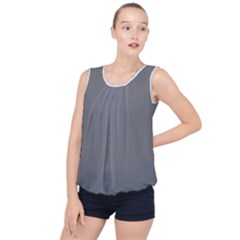 Steel Grey & White - Bubble Hem Chiffon Tank Top by FashionLane