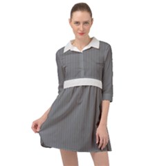 Steel Grey & White - Mini Skater Shirt Dress by FashionLane