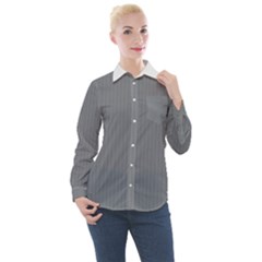 Steel Grey & White - Women s Long Sleeve Pocket Shirt