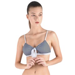 Steel Grey & White - Tie Up Cut Bikini Top by FashionLane